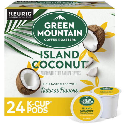 Green Mountain Coffee Roasters Island Coconut, Single-Serve Keurig K-Cup Pod, Flavored Light