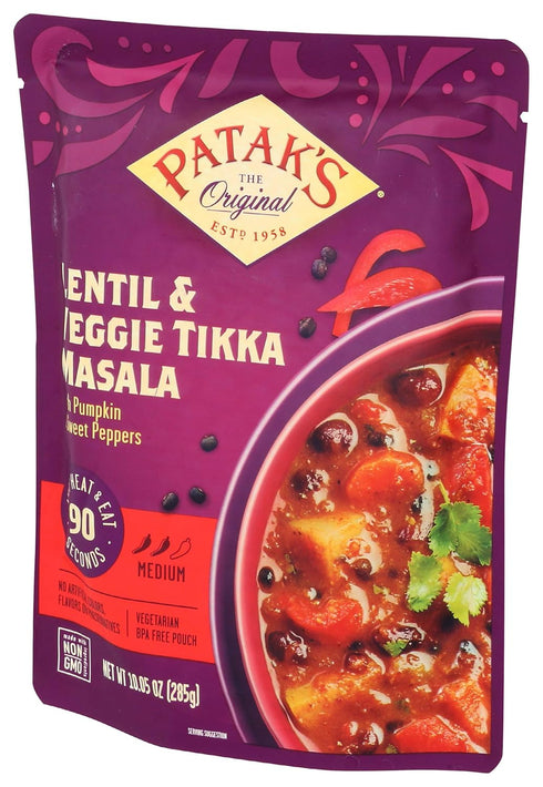Patak's Lentil and Veggie Tikka Masala, Ready To Heat Curry, 10.05 Fl Oz