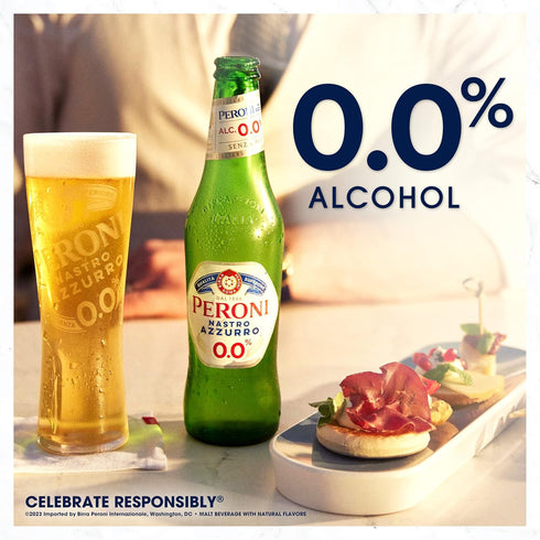Peroni 0.0 6 Pack, 11.2 oz 0% Non Alcoholic Beer, fl Bottles, ABV