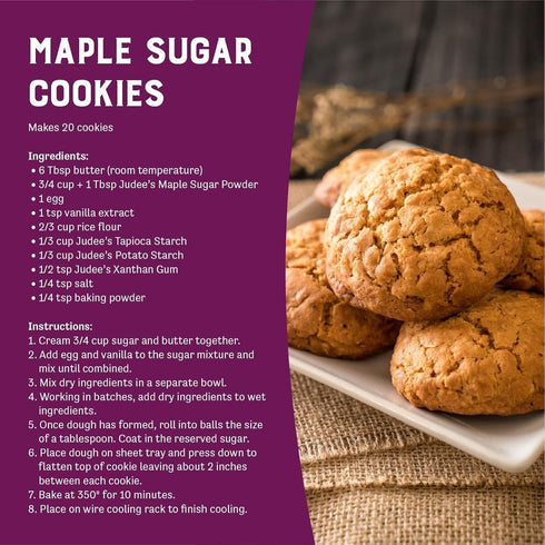 11.25 oz 100% Judees Powdered Maple Sugar - Confectioners Sugar from Maple Syrup - Non-GMO, Gluten-Free, and Nut-Free