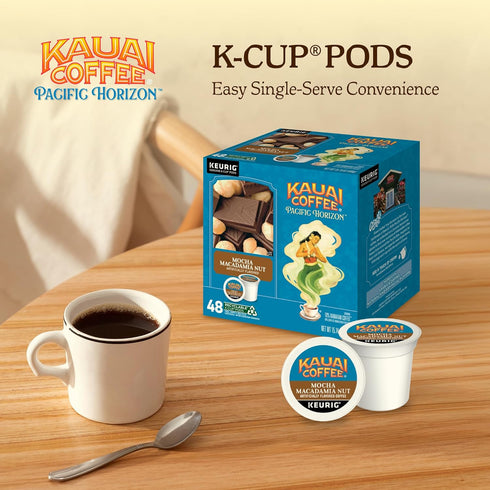 10% 1 Pack 48 Kauai Coffee K-Cup Pods for Keurig Brewers Arabica Coffee, Hawaiian Medium Roast, Savory and Chocolatey