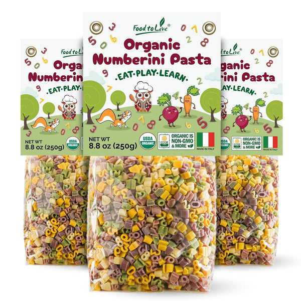 Food to Live Organic Numberini Pasta - Eat. Play. Learn, 8.8 oz