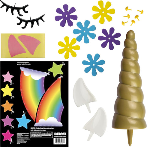 Set Pumpkin Masters Unicorn Decorating Kit - No-Carve Magical Pumpkin Creation with Horn, Ears, Flowers & Accessories