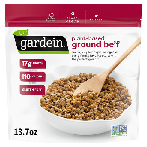 Gardein Plant-Based Ground Be'f, Vegan, Frozen Meat Alternative, 13.7 oz.