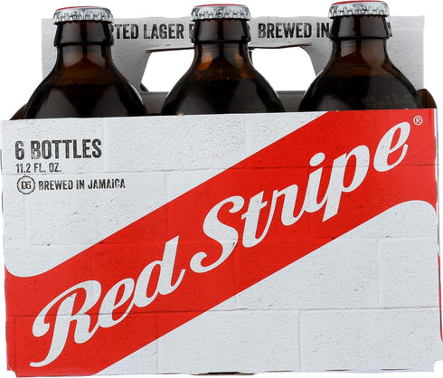 elporto surf shop 6 11.2 Oz 4.7% Red Stripe Amber Lager, Pk, Fl Glass, Abv
