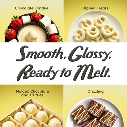 17.6 OZ Snackathon Melting Wafers, White Compound Chocolate Coating, Resealable Bulk Bag, Smooth & Creamy Candy Melts