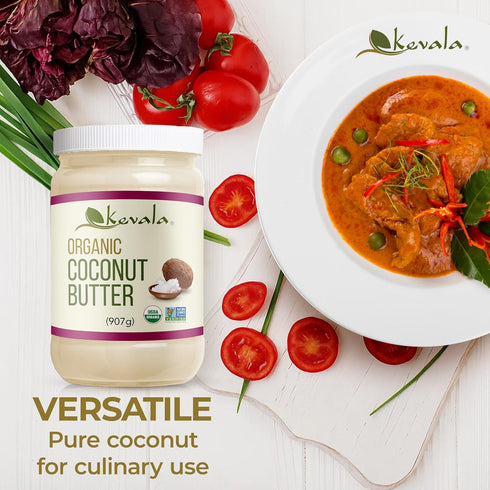 2 lb Kevala Organic Coconut Butter - Natural Plant-Based Sandwich Spread, Made in USA, Spreadable Coconut Cream