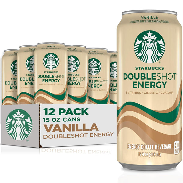 Starbucks Doubleshot Energy Drink Coffee Beverage, Vanilla, Iced Coffee, 15 fl oz
