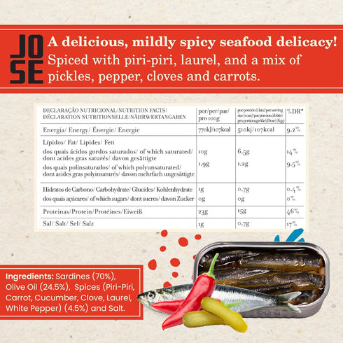 90g 3-Pack Jose Gourmet Spiced Small Sardines