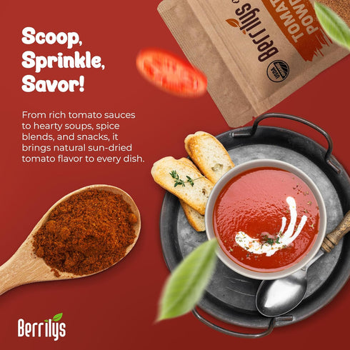 16oz, Organic Dried Tomato Powder with Salt, USDA Certified, Dehydrated, Ground, Great for Baking, Great Souce