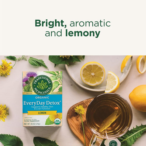 96 (Pack 6) Traditional Medicinals Tea, Organic EveryDay Detox Lemon, Supports Healthy Skin & Liver Function, Detox