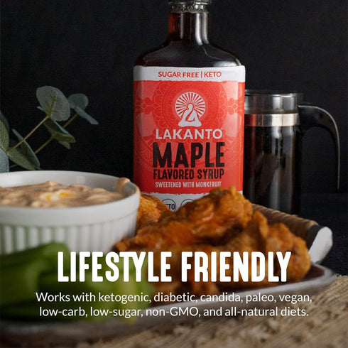 1g (13 oz Pack 3) Lakanto Sugar Free Maple Syrup - Monk Fruit Sweetener, Keto Diet Friendly, Vegan, Net Carbs