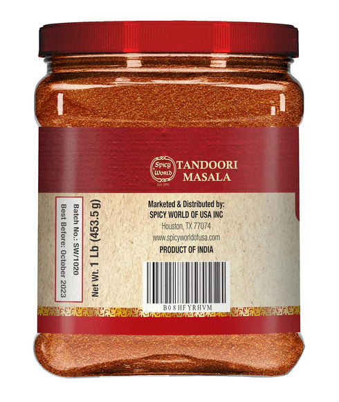 Spicy World Tandoori Masala, 1 LB Jar Pack, Natural Seasoning, No Colors Added, Tikka Masala