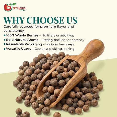 3 NY SPICE SHOP Pimento Whole Seeds - Pound Dried Pimento Seeds - Allspice Berries - Jamaican Pimento - Used