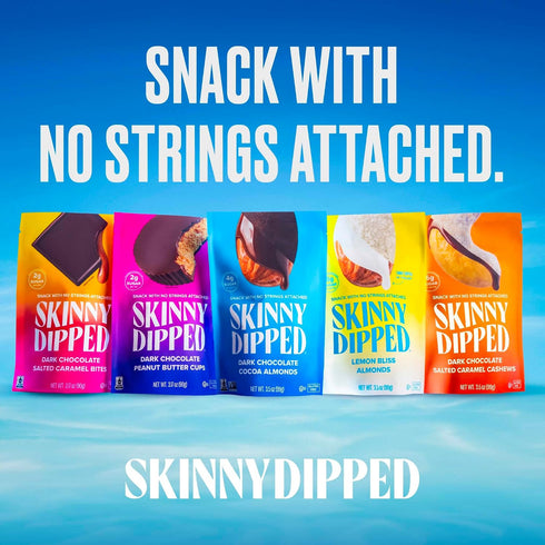 2g 3.2oz, 4 Pack (24 SkinnyDipped Caramel Peanut Paradise Cups and Dark Chocolate Peanut Butter Cups, Sugar per Cup