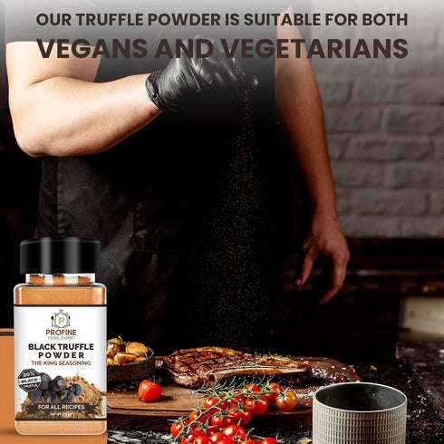 Profine Food Tuber Black Truffle Powder, 75g Pet Container - Organic Truffle Seasoning with 20% Black Truffles