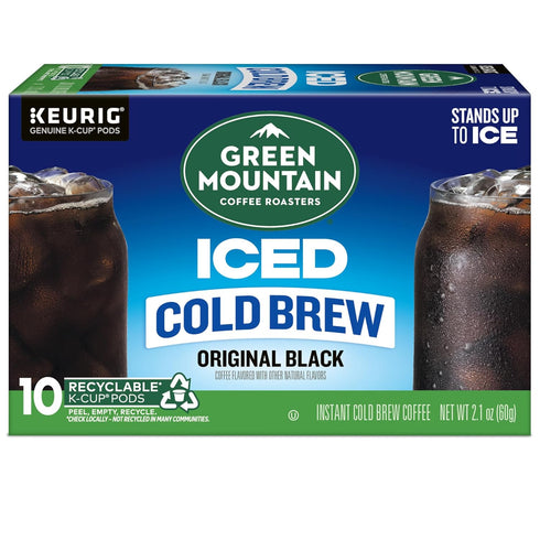 60-Count (6 Packs 10) Green Mountain Coffee Roasters Original Black Iced Cold Brew Coffee, Single Serve Keurig K-Cup
