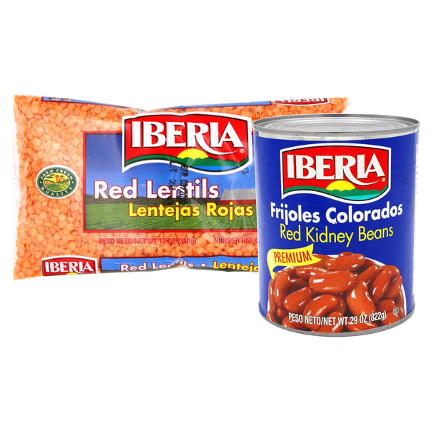 Iberia Red Lentil Beans, 12oz + Red Kidney Beans, 29 oz