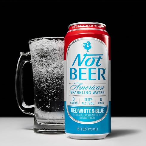 99.9% 16 Oz Tallboy 8 Pack Not Beer American Sparkling Water, Red White & Blue, Pure, Mineral & Electrolyte Blend
