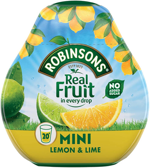 Britvic Robinsons Squash'd Lemon & Lime No Added Sugar 66ml (Pack of 2)