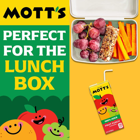 100 6.75 oz 32 Count (4 Packs 8) Mott's Percent Fruit Punch Juice, fl boxes