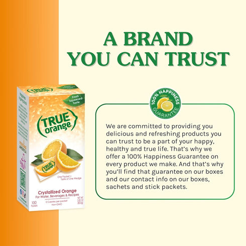 TRUE ORANGE Water Enhancer, Bulk Dispenser Pack - 100 Count | Zero Calorie Flavoring for Water & Recipes