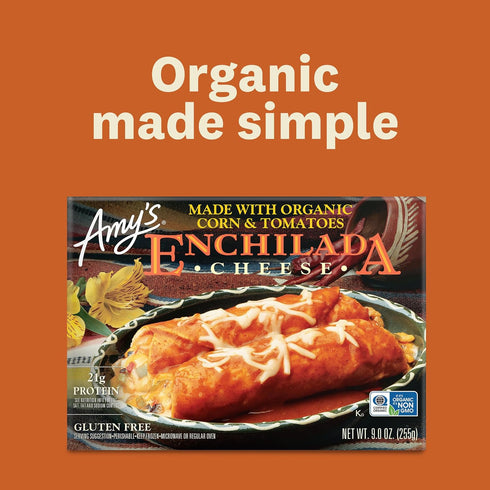 Frozen 9 oz. Amy's Meals, Cheese Enchilada Entree, Gluten Free