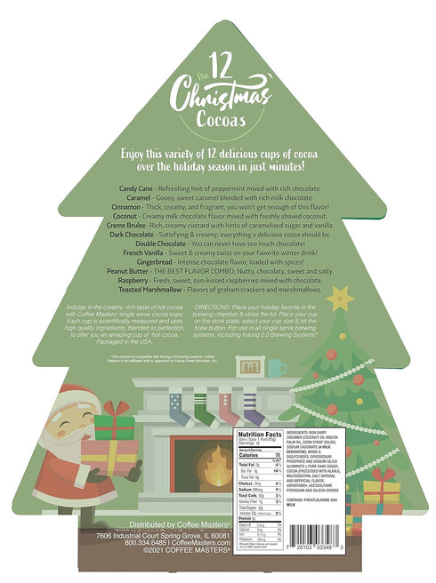 Specialty Division 12 Set Christmas Cocoa Gift Single Serve Pods Compatible With Keurig K-Cup Hot Chocolate Pods Advent