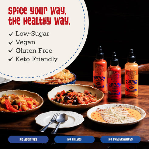 10oz Racha Organics Medium Heat Sriracha Hot Sauce - USDA Organic Sriracha Sauce Made with Estate-Grown Thai Chili