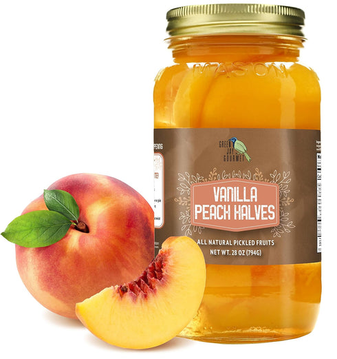 Green Jay Gourmet Vanilla Peaches in a Quart Jar - Fresh Hand