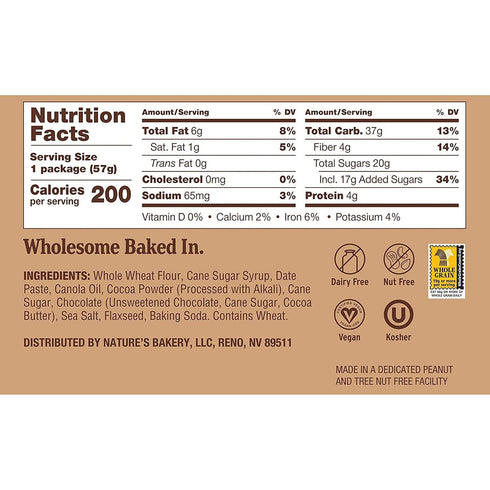 2 OZ NATURES BAKERY Double Chocolate Brownies