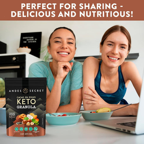 11 oz (3 Pack) Andes Secret Cacao Granola - Almonds, Walnuts & Hazelnuts - Keto High Protein Granola with No Sugar