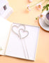 LOVENJOY Gift-Boxed Double Hearts Cake Topper, Rose Gold with Crystal Rhinestones
