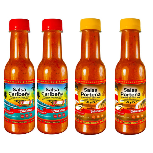 Chiletico Caribbean & Pacific Artisan Hot Sauce Combo (2 Caribea Hot +
