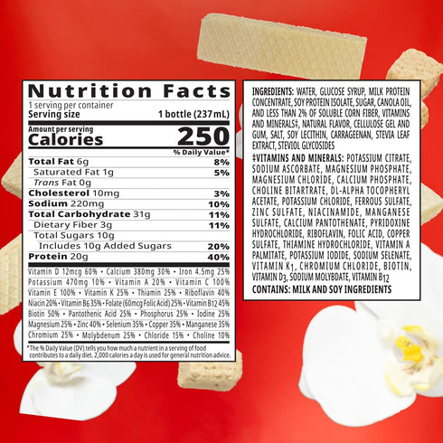 8 oz 24 Pack BOOST High Protein with Fiber Ready to Drink Complete Nutritional Drink, Very Vanilla, fl Bottle