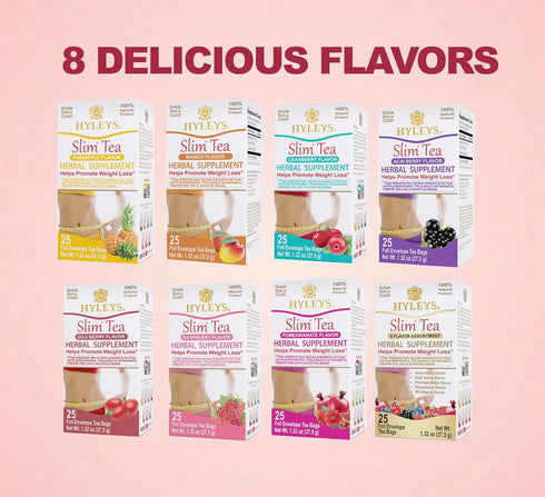 25 (1 Pack) HYLEYS Slim Tea Acai Berry Flavor - Weight Loss Herbal Supplement Cleanse and Detox - Tea Bags
