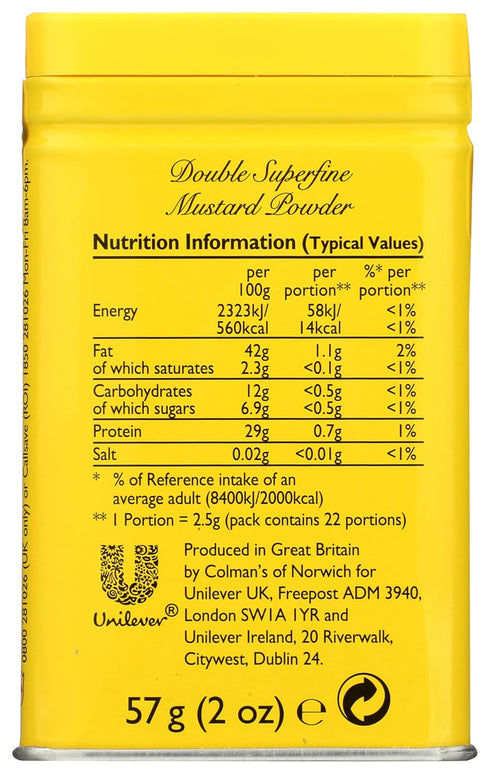 2oz (Pack 3) Colman's Dry Mustard Powder of | Hot & Tangy | Grilling, Dips, Dressings, Marinades |