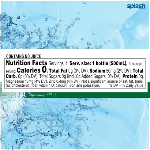 16.9 Oz (24 Count) SPLASH REFRESHER Lemon Flavor Water Beverage, Fl Plastic Bottles