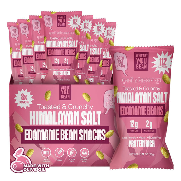 Where You Bean Edamame Beans Snack (Himalayan Salt) - Crunchy and Dry