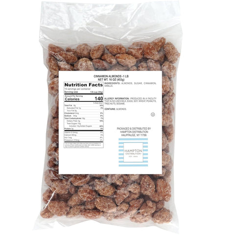 1 Cinnamon Almonds, Pound Bag, The Hampton Popcorn & Candy Company