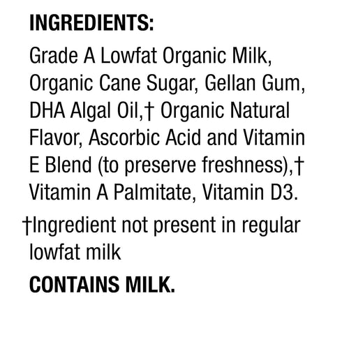 1% Omega-3, 8 oz, 12 Pack Horizon Organic Shelf-Stable Low Fat Milk Boxes with DHA Vanilla, fl