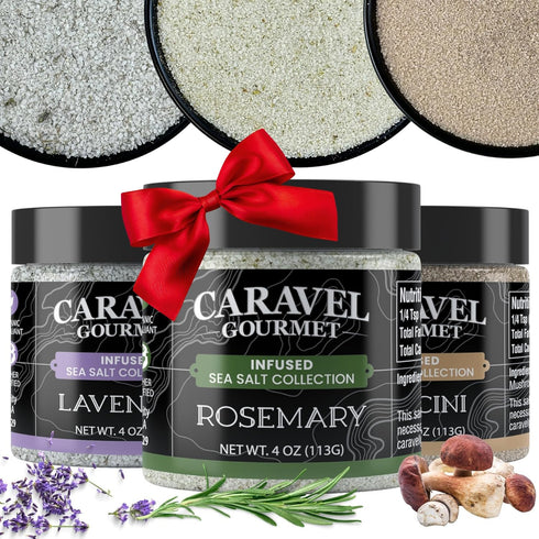 Autumn Collection Gourmet Sea Salts - Seasoning Salt Gift Pack, Rosemary, Porcini