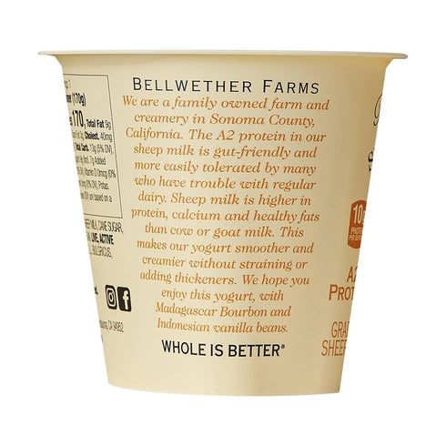 Bellwether Farms 6 OZ Vanilla Sheep Milk Yogurt