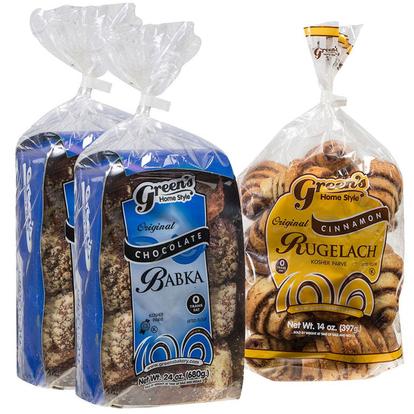 Green's Bakery Babka & Rugelach Value Pack, (2) 24oz Chocolate Babka, (1)