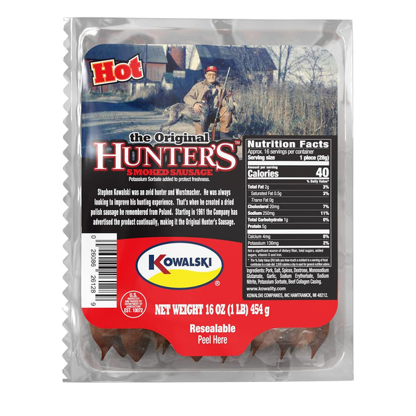 Kowalski Hunters Sausage - Hot 16 Oz