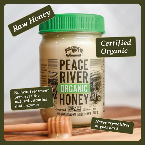 100% 16oz Peace River Whipped Honey | Pure, Organic Raw Honey | Unpasteurized | Never Crystalizes | Preservative