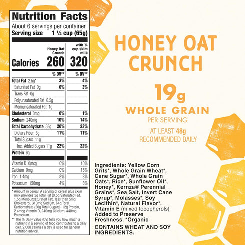 13.5 oz Cascadian Farm Organic Honey Crunch Oat Cereal