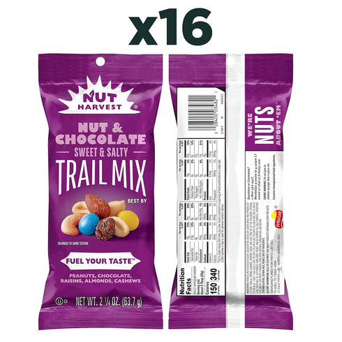 2.25 (Pack 16) Nut Harvest, Nut & Chocolate Mix, Ounce