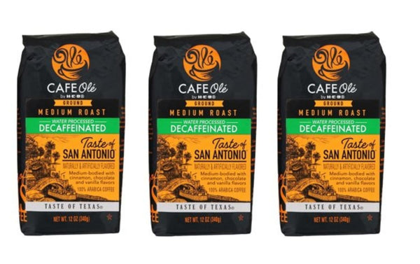 HEB Cafe Ole Taste of Texas San Antonio Ground DECAF Coffee 12 oz.