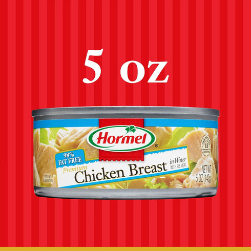 5 (Pack 12) Hormel Premium Canned Chunk Chicken Breast in Water, Ounce
